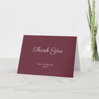 Minimalst Script Purple Plum Thank You Note Card