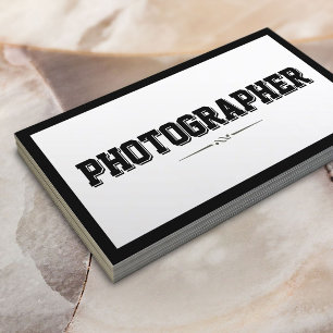 Minimaslit Black Frame Bold Photographer Business Card