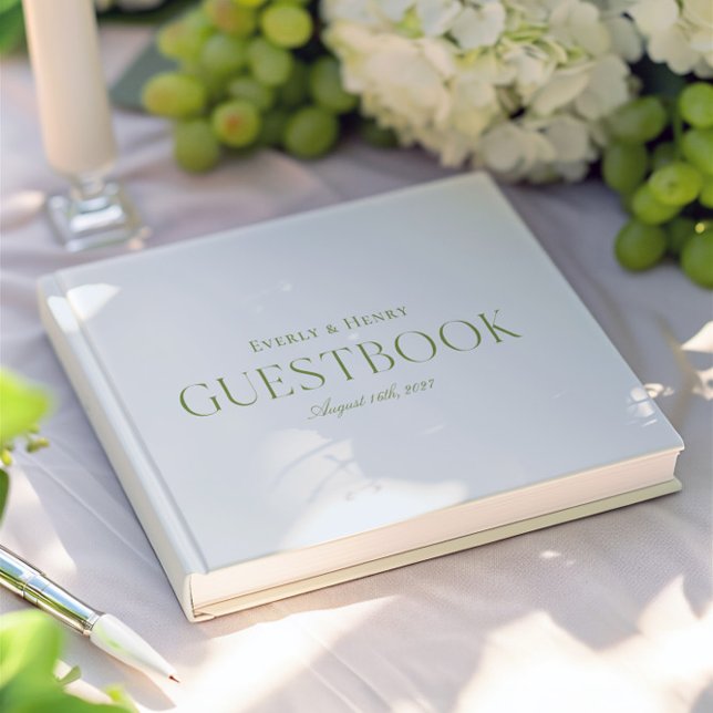 Minimlaist Elegant Light Blue & Sage Green Wedding Guest Book (Minimlaist Elegant Light Blue & Sage Green Wedding Guest Book)
