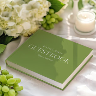 Minimlaist Elegant Sage Green Wedding Guest Book
