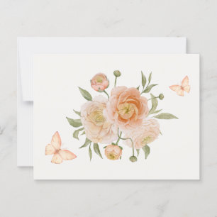 Minimlaist flower bloom butterfly  postcard
