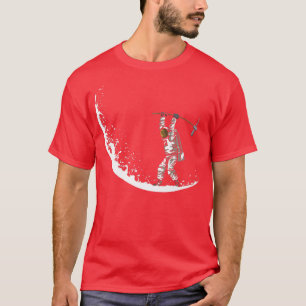 Mining Astronaut Crescent Moon Cosmonaut Miner Ast T-Shirt