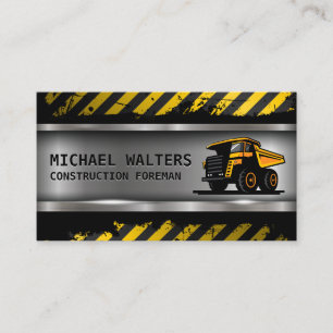 Mining Dump Truck   Metallic Steel Business Card