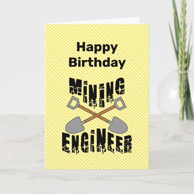 Mining Engineer Crossed Shovels Birthday Card (Front)