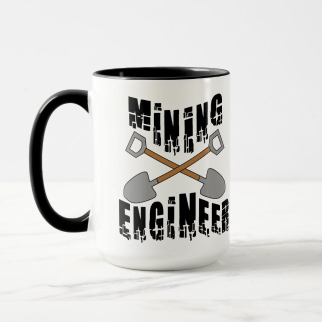 Mining Engineer Crossed Shovels Mug (Left)