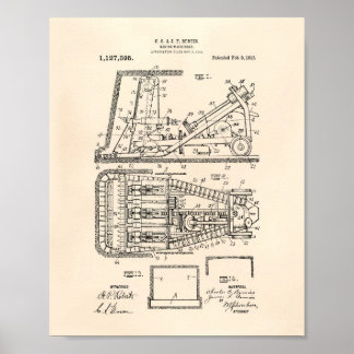 Mining Machinery 1915 Patent Art Old Peper Poster