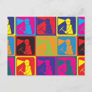 Mining Pop Art Postcard