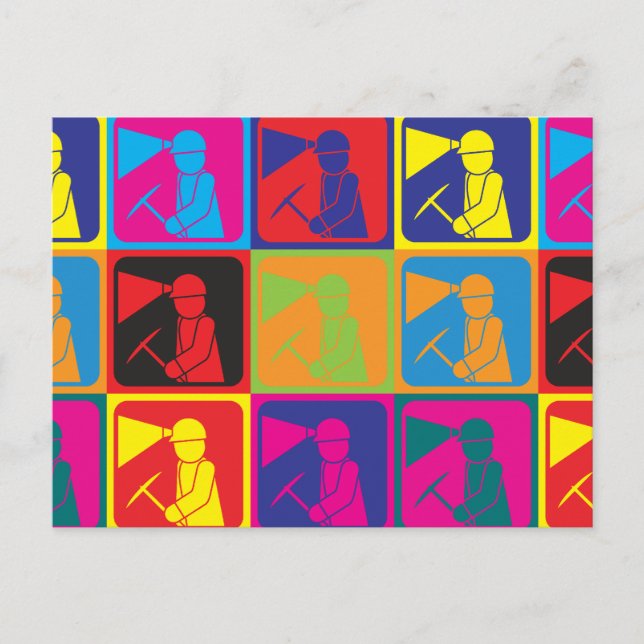 Mining Pop Art Postcard (Front)