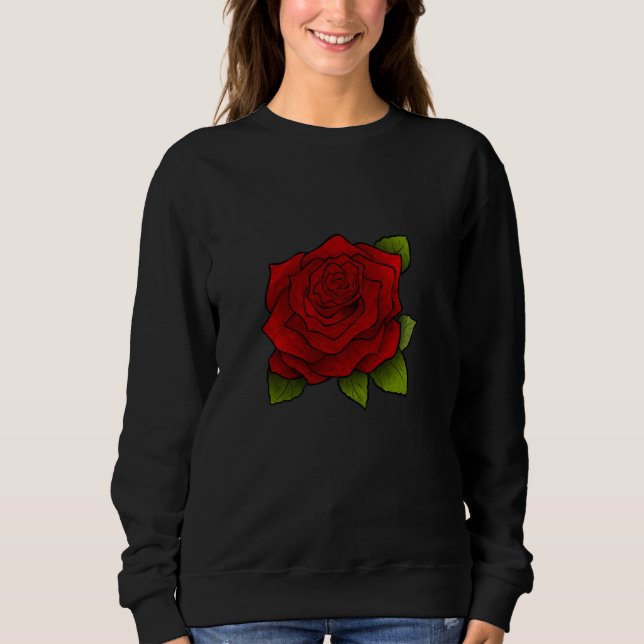 Mininimalism Red Rose Sweatshirt (Front)