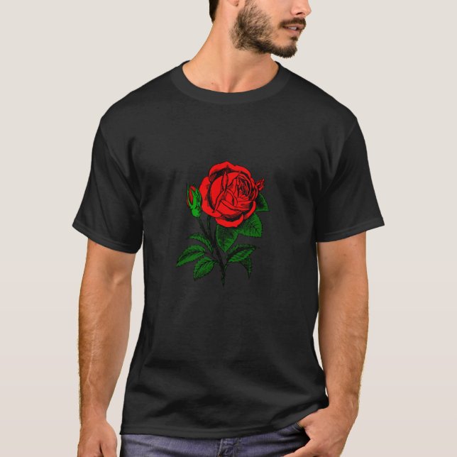 Mininimalism Red Rose T-Shirt (Front)