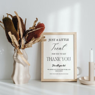 Mininmalist Treat Thank you Appreciation Sign