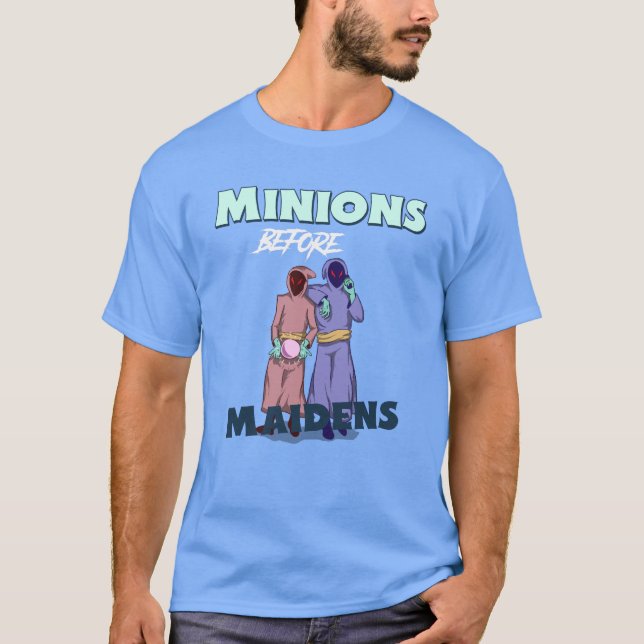 Minions Before Maidens Funny Nerd T-shirt (Front)