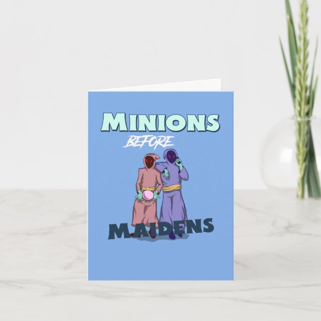 Minions Before Maidens Funny Thank You Card (Front)