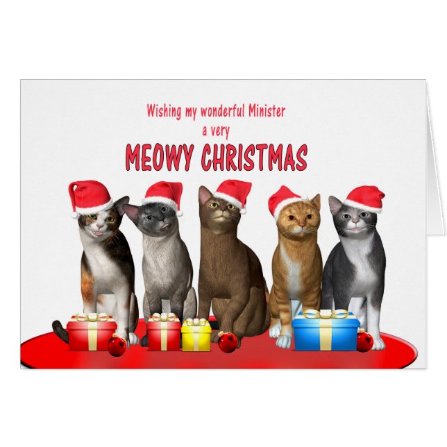 Minister, Cats in Christmas hats (Front Horizontal)