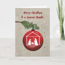 Minister Christmas Ornament with Manger