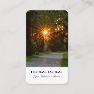 Minister mortician spiritual healer sunset glow business card