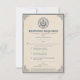 Ministry Of Matrimony Wedding RSVP Funny Card