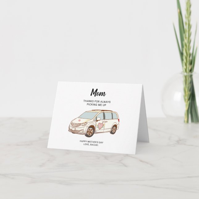 Minivan Mum Mother's Day Cute Best Mum Holiday Card (Front)