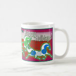 MinkMug Holiday Horses for Christmas Coffee Mug<br><div class="desc">Who doesn't love a unique, artisan mug for a gift? Especially when you can stuff it with all sorts of other goodies like candy, cocoa mixes or even cakes and cookies! In particular, this colourful mug features my original designs of stylised horses, delivering to you the special magic of this...</div>