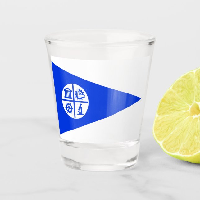 Minneapolis city flag shot glass (Front)