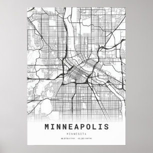 Minneapolis City Map Poster