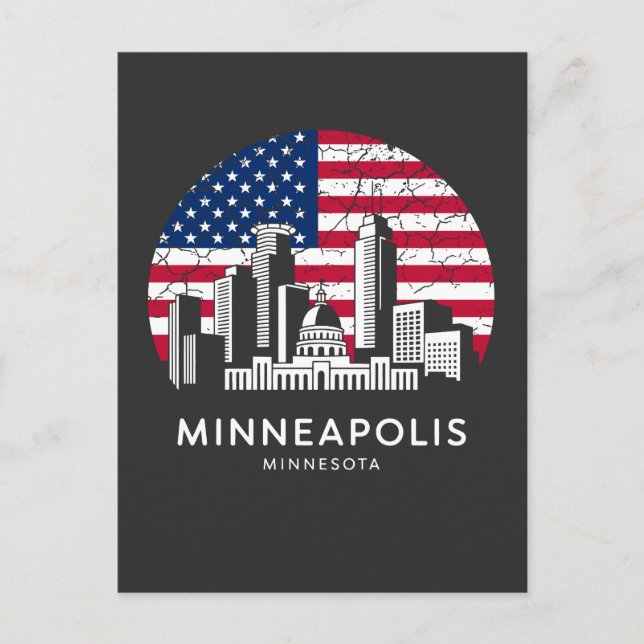 Minneapolis City Minnesota Flag Postcard (Front)
