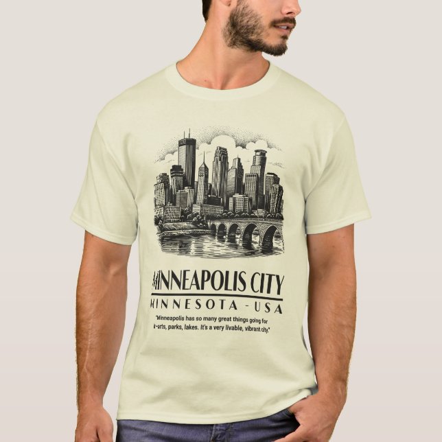 Minneapolis City Minnesota USA T-Shirt (Front)