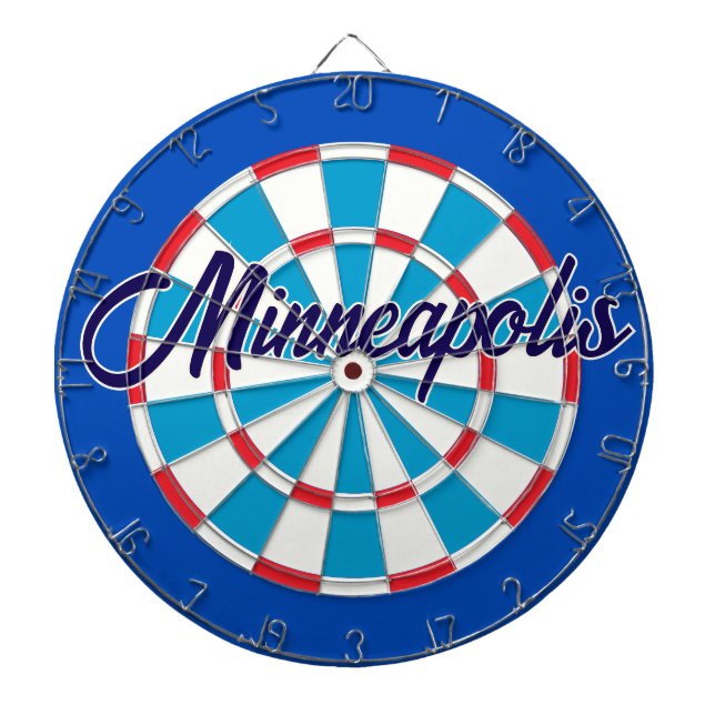 Minneapolis Classic Blue Red White Patriotic Dartboard (Front)