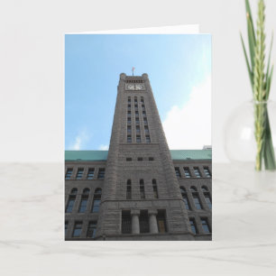 "Minneapolis Clock Tower Looking Up" Birthday Card