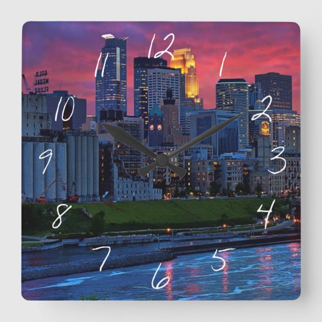Minneapolis Eye Candy Square Wall Clock (Front)