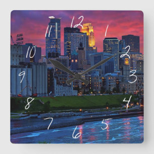 Minneapolis Eye Candy Square Wall Clock
