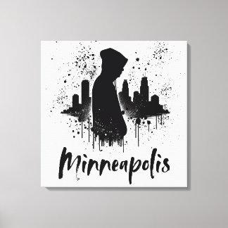 Minneapolis Ink Blot Skyline Canvas Art