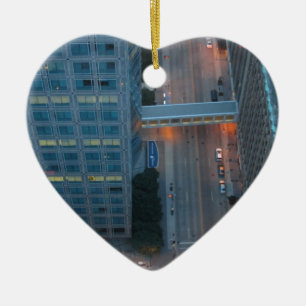 Minneapolis Minnesota Birds Eye View Ceramic Tree Decoration