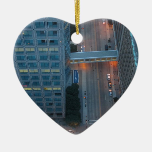 Minneapolis Minnesota Birds Eye View Ceramic Tree Decoration (Front)