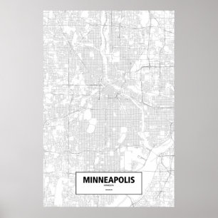 Minneapolis, Minnesota (black on white) Poster