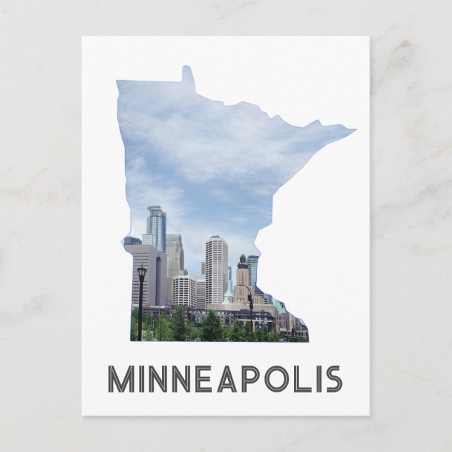 Minneapolis Minnesota City Skyline Travel Postcard (Front)