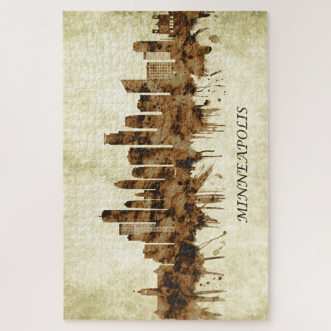 Minneapolis Minnesota Cityscape Jigsaw Puzzle (Vertical)