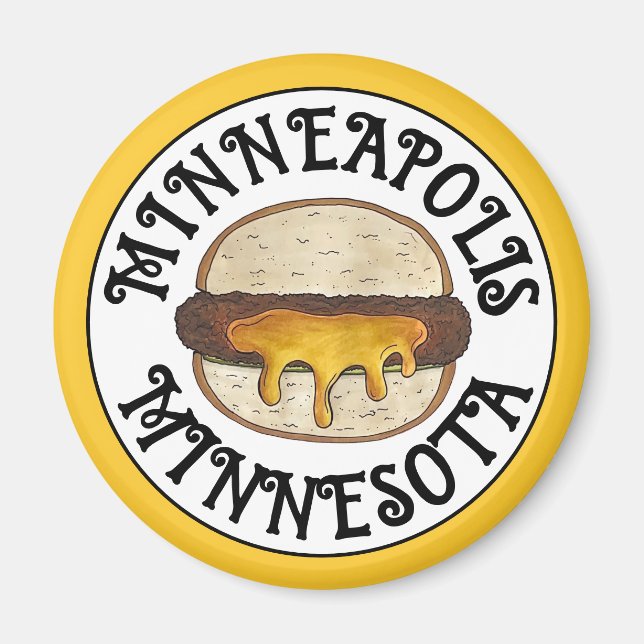 Minneapolis Minnesota MN Juicy Lucy Cheese Burger  Magnet (Front)