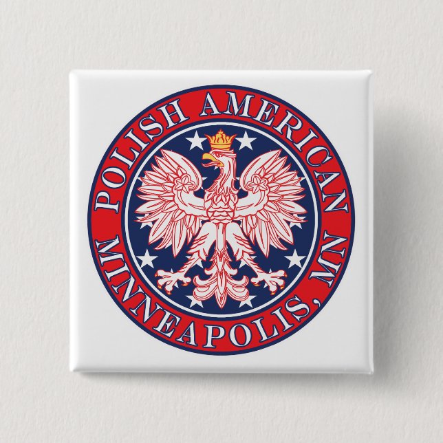 Minneapolis Minnesota Polish 15 Cm Square Badge (Front)