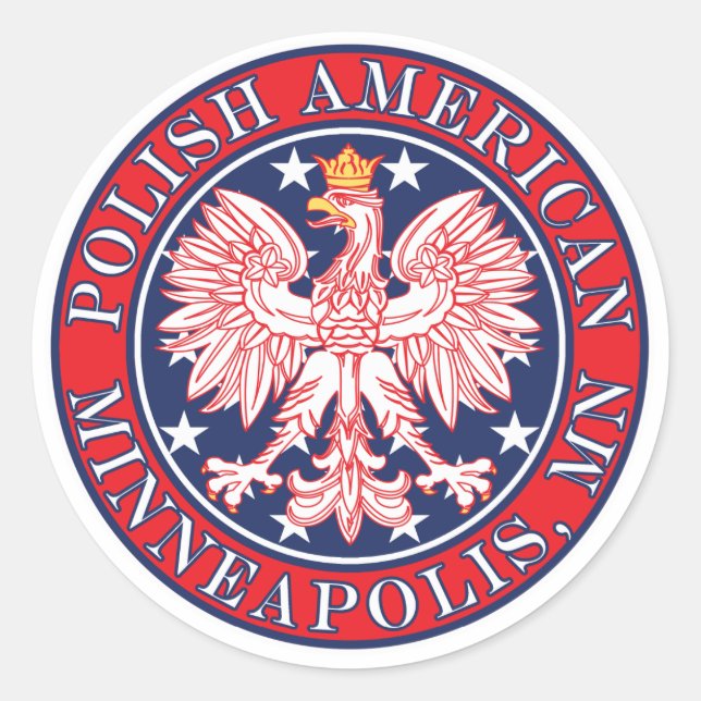 Minneapolis Minnesota Polish Classic Round Sticker (Front)