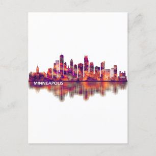 Minneapolis Minnesota Skyline Holiday Postcard
