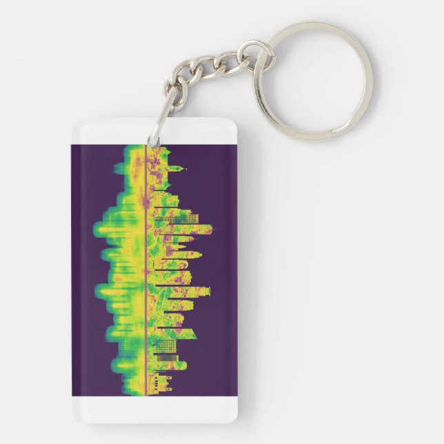 Minneapolis Minnesota Skyline Key Ring (Back)