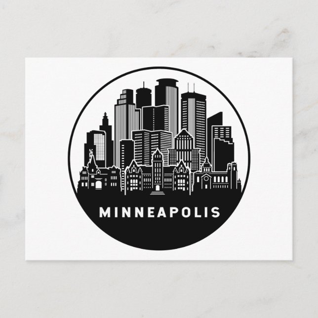 Minneapolis Minnesota Skyline Postcard (Front)
