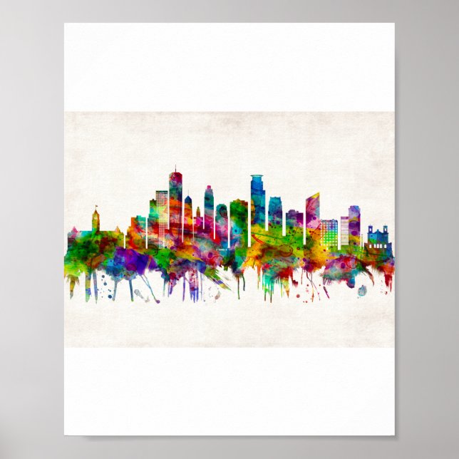 Minneapolis Minnesota Skyline Poster (Front)