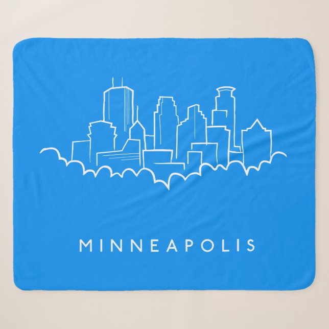 Minneapolis, Minnesota Skyline Sherpa Blanket (Front (Horizontal))