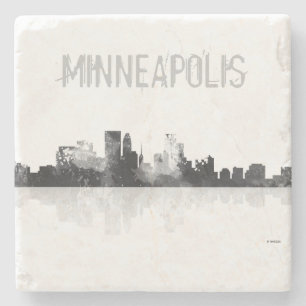 MINNEAPOLIS, MINNESOTA SKYLINE STONE COASTER