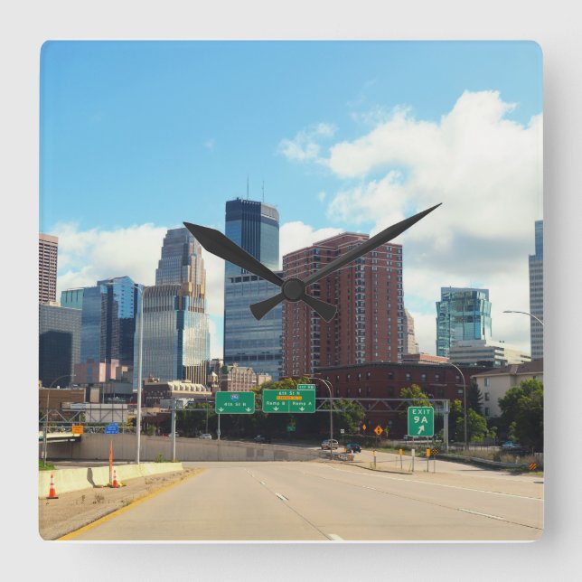 Minneapolis Minnesota  Square Wall Clock (Front)