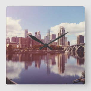 Minneapolis Minnesota  Square Wall Clock