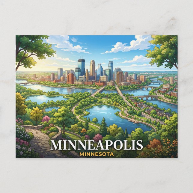 minneapolis minnesota travel  postcard (Front)
