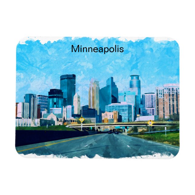 Minneapolis Minnesota Travel Skyline Magnet (Horizontal)